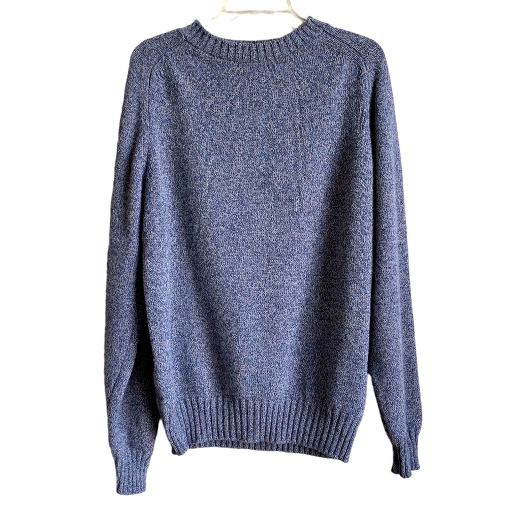 The Fox Sweater Vintage Jcpenney Wool Blend Blue Speckled Long Sleeve Sweater